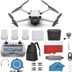 Helicopter Drones DJI Mini 3 Pro RC & Fly More Kit Lightweight and Foldable 34-min Flight Time Camera Drone Bundle with Built in Monitor, with 128 GB SD, 3.0