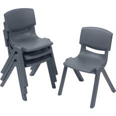 ECR4Kids 12in Plastic School Stack Chair Classroom Furniture, 12