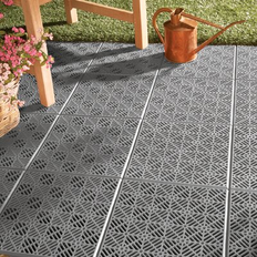 Outdoor Flooring Interlocking patio 11-1/2" square tile flooring 6 piece set easy to install