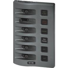 Electrical Outlets & Switches Blue Sea Systems 4306 Switch Panel, WeatherDeck, 6 Pos. Gray