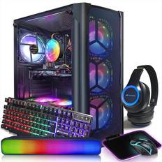 STGAubron Gaming PC Diamond Black,Intel Core i7 up to 3.8G,Radeon RX580 8G,16G,1TB SSD