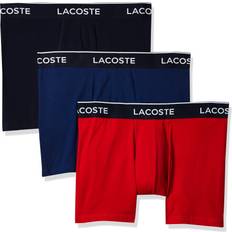 Lacoste Men's Underwear Lacoste Men’s Long Stretch Cotton Boxer Brief 3-pack - Navy Blue/Red
