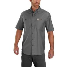 Carhartt 3XL - Men Shirts Carhartt Men's Rugged Flex Relaxed-Fit Midweight Canvas Short-Sleeve Shirt - Gravel