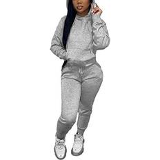 Alunzoem Jogging Outfits Tracksuit - Grey