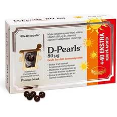 D-vitaminer Vitaminer & Mineraler Pharma Nord D-Pearls 80 mcg 120 st