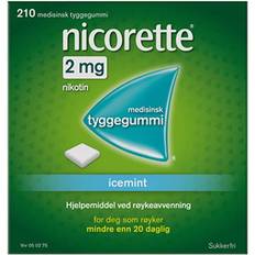 Reseptfrie legemidler Nicorette Icemint 2mg 210 st Tyggegummi