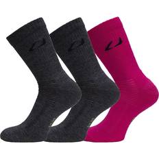 Herre - Rosa Sokker Ulvang Allround Socks 3-pack - Beetroot/Charcoal Melange