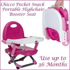 Chicco Kinderstühle Chicco Pocket Snack Kindersitzerhöhung Esszimmerstuhl für Kinder von 6 Monaten bis 3 Jahren 15kg,tragbarer und verstellbarer Babyhochstuhl mit kompaktem Verschluss und abnehmbarem Tablett PINK