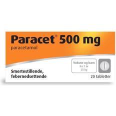 Reseptfrie legemidler Paracet 500mg 20 st Tablett