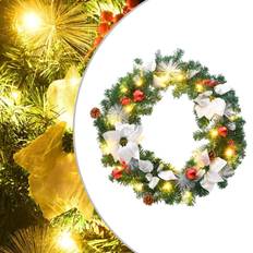 vidaXL Wreath with Christmas Lamp