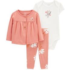 Pink Children's Clothing Carter's Baby's Little Cardigan Set 3-piece - Pink/White