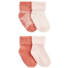 Carter's Children's Clothing Carter's Baby 4-Pack Foldover Chenille Booties PRE Pink