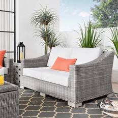 Patio Furniture modway Collection EEI-4841-LGR-WHI Outdoor Sofa