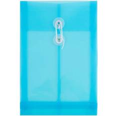 Jam Paper Shipping, Packing & Mailing Supplies Jam Paper Plastic Envelopes 6.3x9.3 12/Pack Blue Button String Open End
