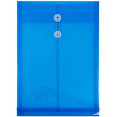 Jam Paper Envelopes & Mailing Supplies Jam Paper Plastic Envelopes 9.8x14.5 12/Pack Blue Button String Legal Open End