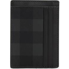 Burberry Chase Check Card Holder w/ Money Clip CHARCOAL
