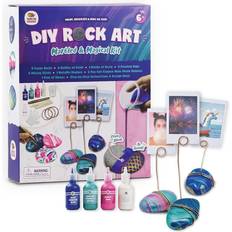 12 Rock Painting Kit, 43 Pcs Arts and Crafts for Kids Ages 5-7, Art Supplies  with 18 Paints (Glow in The Dark & Metallic & Standard), Craft Paint Kits  for Boys and
