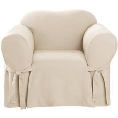 Cushion Covers Sure Fit Cotton Duck Box Armchair Cushion Cover Natural