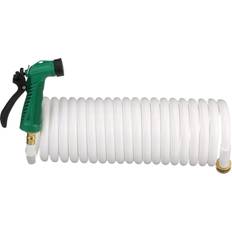 Water Taps on sale Seachoice 25 ft. White Poly Coiled Washdown Hose With Sprayer