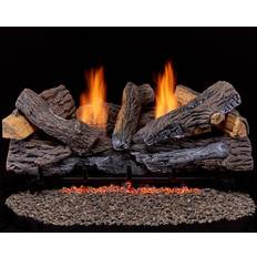 Red Fireplaces Duluth Forge DLS-30T 30" 33,000 BTU Vent Free Dual Fuel Log Set Stacked Red Oak