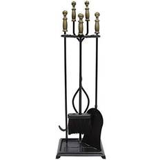 Minuteman International Westminster 5-piece Fireplace Tool Set, Antique Brass and Black
