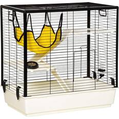 Pawhut Small Animal Cage Habitat Pet Play House for Guinea Pigs Ferrets, With Hammock