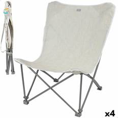 Foldable Camping Chair Aktive Beige 78 x 90 x 76 cm 4 Units