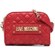 Love Moschino Logo-Lettering Quilted Crossbody Bag - Red