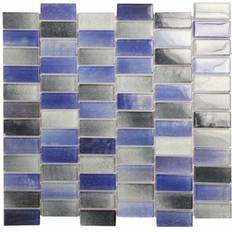 CNK Tile Lithium 3" 6" Beveled Glass Mosaic Tile D Wayfair - Blue