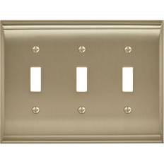 Amerock Gold 3-Gang 3-Toggle Wall Plate 1-Pack Golden Champagne