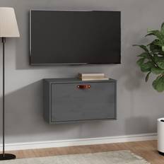 vidaXL Grey Solid Wood Pine Wall Cabinet