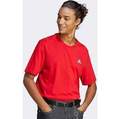 Adidas Herren - L - Rot T-Shirts adidas Essentials Single Jersey Embroidered Logo, T-Shirt, Besser Scharlachrot, M, Mann