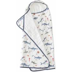 Little Unicorn Baby Towels Little Unicorn Baby Boys Animal Print Muslin and Terry Hooded Towel Shark Shark