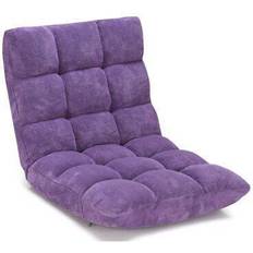 Purple Gaming Chairs Costway contemporary coral velvet adjustable 14-position floor chair in purple