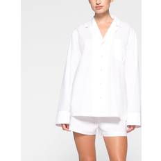 SKIMS Shirts SKIMS White Poplin Sleep Cotton Button Up Shirt