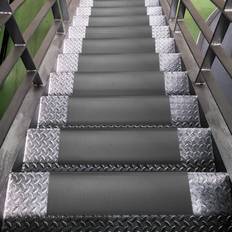 Sheepskin Ottomanson Collection Rubber Stair Treads, X Silver, Black