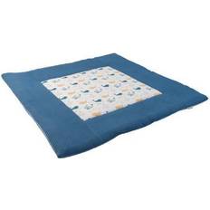 Baumwolle Decken Ullenboom Krabbeldecke Waffelpique Motiv Blau