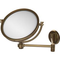Allied Brass Bathroom Furnitures Allied Brass 8 Inch Wall Mounted Extending Make-Up Mirror 2X Magnification with Groovy Accent, Brushed Bronze