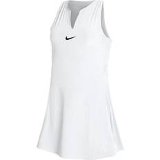 Damen - Weiß Kleider Nike Women's Dri-FIT Advantage Tennis Dress - White/Black