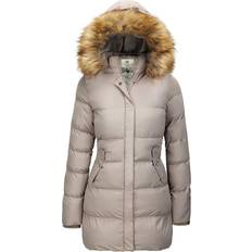 Wenven Women's Winter Thicken Puffer Coat Warm Jacket - Khaki