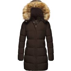 Wenven Women's Winter Thicken Puffer Coat Warm Jacket - Coffee