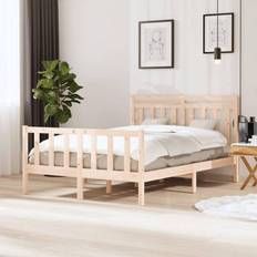 vidaXL brown, 140 Solid Wood Bed Frame Bed Base Multi Colours