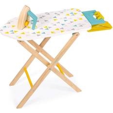 Cleaning Toys Janod Ironing Board Set – Pretend Laundry Set with Iron Hangers – Ages 3 Years J06502