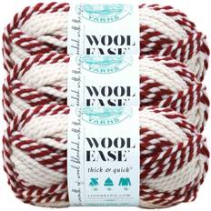 Lion 3 pack brand yarn 640-607b wool-ease thick & quick bulky yarn, red beacon