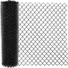 Chain-Link Fences Aleko 4X50 Feet PVC Coated Galvanized Steel Chain Link Fence Black