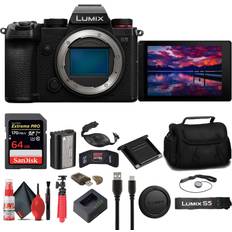 Panasonic Digital Cameras Panasonic Lumix S5 Mirrorless Camera 64GB Memory Card Bag Basic Bundle