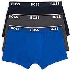 Hugo Boss Men's Underwear HUGO BOSS Power Cotton Blend Trunks, Pack of Blue/Navy Blue/Gray