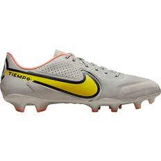 Gray Soccer Shoes Nike Tiempo Legend 9 Academy MG - Phantom/Sunset Glow/Yellow Strike