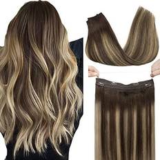 Real Hair Clip-On Extensions Goo Goo Halo Hair Extensions 14 inch Chocolate Brown to Honey Blonde