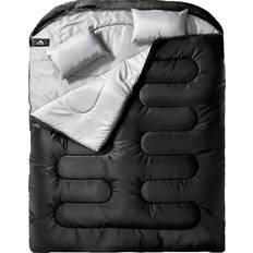 4-Season Sleeping Bag Sleeping Bags MEREZA Double Sleeping Bag for Adults Mens with Pillow